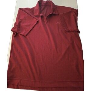 Adidas Golf Polo Shirt Athletic Red Polyester Size Large Mens